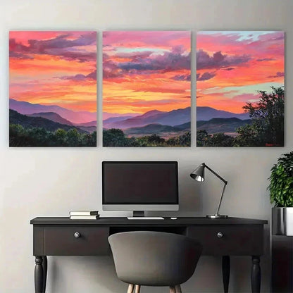 3pcs Florence E Ware Sunrise Nature Perfect Wall Art Set Canvas Framed 50x70cm - High Quality Print 100% Australian Made Wall Canvas Ready to Hang