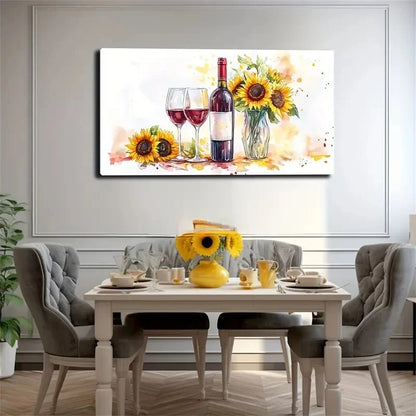 Sunflowers In A Vase Still Life Wall Art Canvas Office Home Room Framed 120x60cm