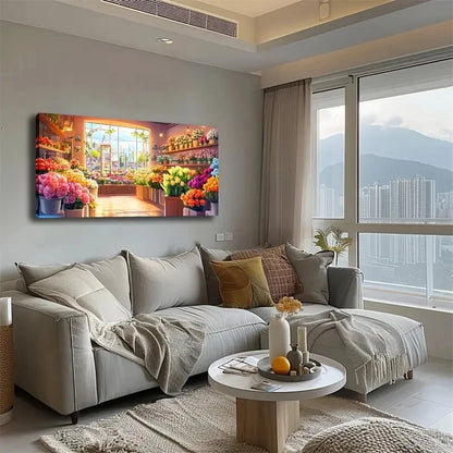 Florists Landscape Classic Wall Art Canvas Office Home Room Framed 120x60cm