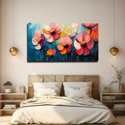 Abstract Watercolor Vibrant Wall Art Canvas Office Home Room Framed 120x60cm