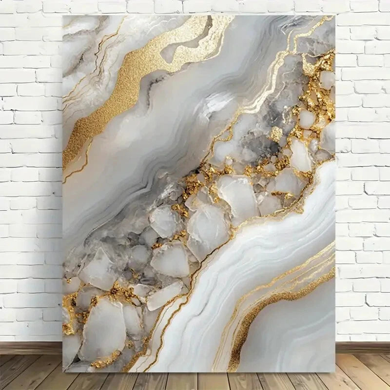 Beautiful Elegant Marble Texture Painting  40x60cm Metal Print Ready to Hang - Bella Home Decor