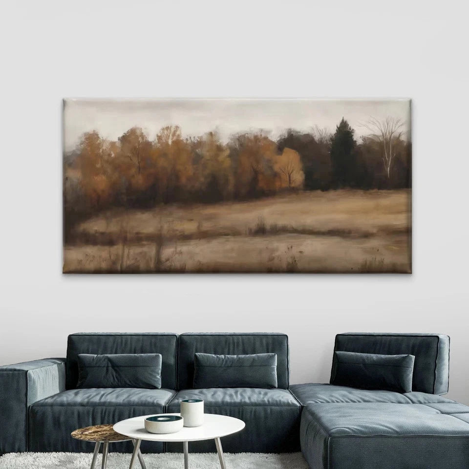 Autumn Forest Landscape Wall Art Canvas Office Home Room Framed 120x60cm