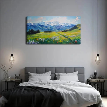 Deco Classic Minimalist Lands Wall Art Canvas Office Home Room Framed 120x60cm