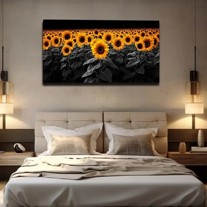 Vibrant Yellow & Orange Wall Art Canvas Office Home Room Framed 120x60cm
