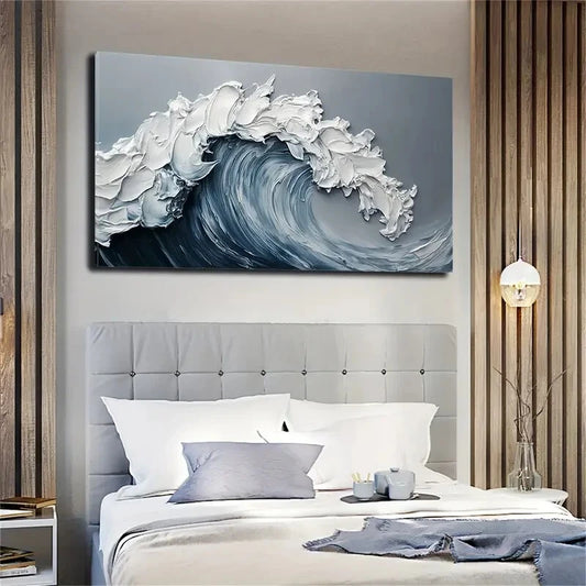 Gray Modern Minimalist Abstract Wall Art Canvas Office Home Room Framed 120x60cm