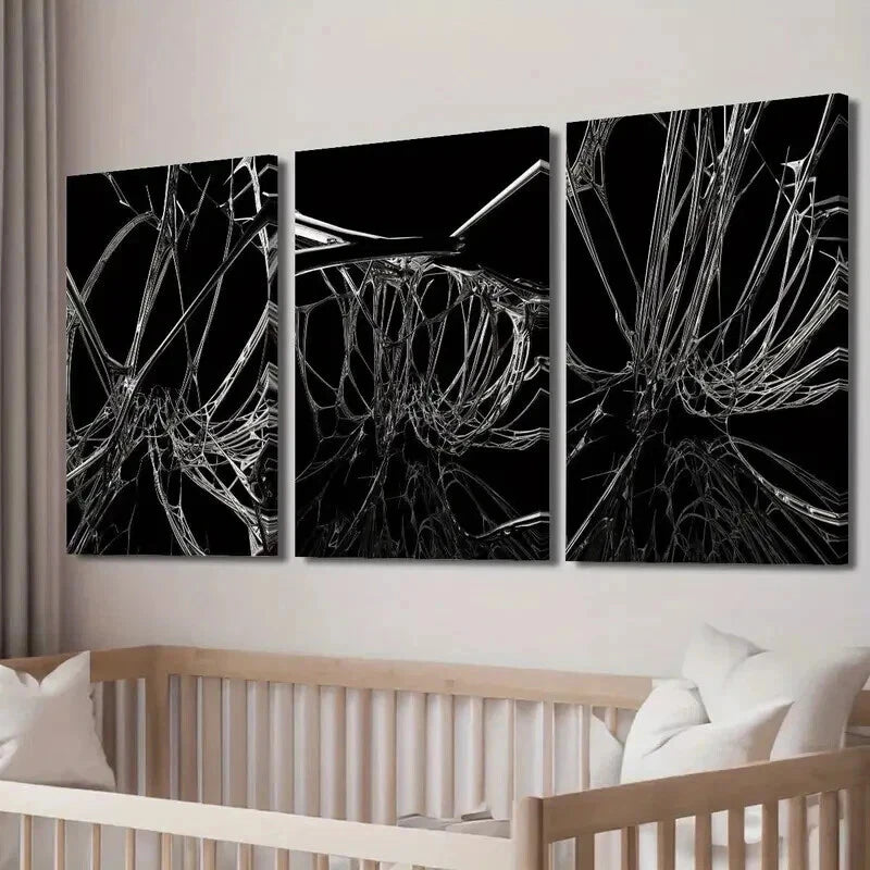 3pcs Quantum Entanglement Abstract Line Perfect Wall Art Set Canvas Framed 50x70cm - High Quality Print 100% Australian Made Wall Canvas Ready to Hang - Bella Home Decor
