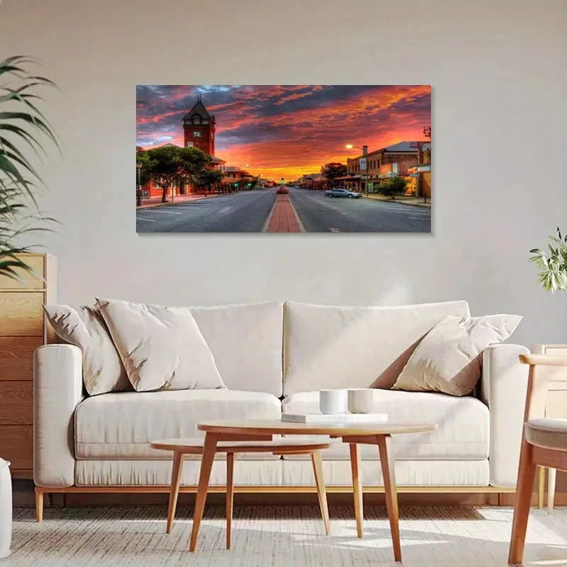 City Twilight View Architecture Wall Art Canvas Office Home Room Framed 120x60cm - Bella Home Decor
