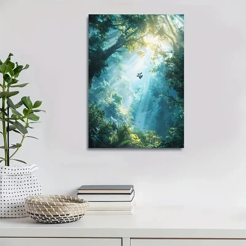 Cyberpunk Panda in Magical Forest Painting 40x60cm Metal Print Ready to Hang - Bella Home Decor