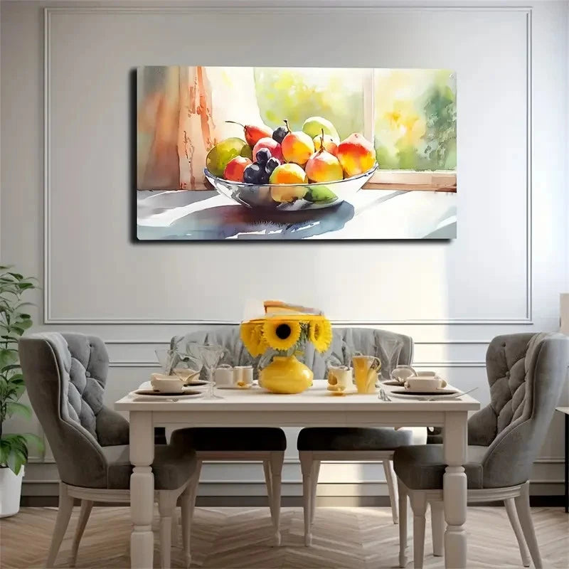 Fresh Fruit Plates Suitable Wall Art Canvas Office Home Room Framed 120x60cm