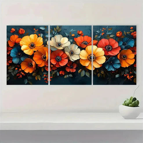 3pcs Giclee Art Autumn Floral Abstract IY Wall Art Canvas Unframed - High Quality Print 100% Australian Made Wall Canvas - Bella Home Decor