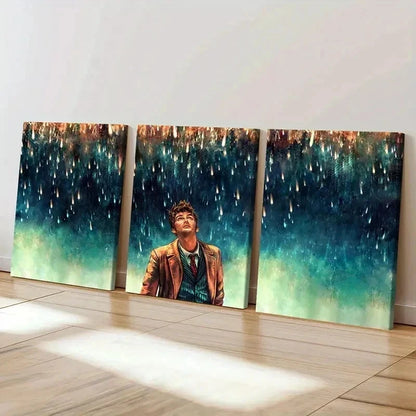 3pcs Time Traveler Doctor Sci-Fi Movie Themed Wall Art Set Canvas Framed 60x90cm - High Quality Print 100% Australian Made Wall Canvas Ready to Hang - Bella Home Decor