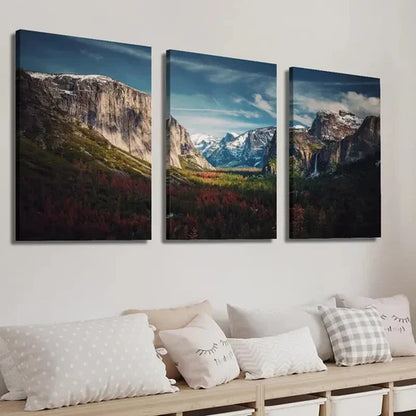 3pcs Nature Mountains Hills Landscape Wall Art Set Canvas Unframed - High Quality Print 100% Australian Made Wall Canvas