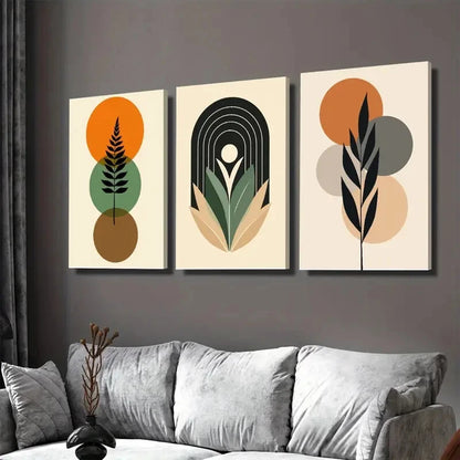 3pcs Abstract Boho Style Framed Botanical Wall Art Set Canvas Framed 40x60cm - High Quality Print 100% Australian Made Wall Canvas Ready to Hang