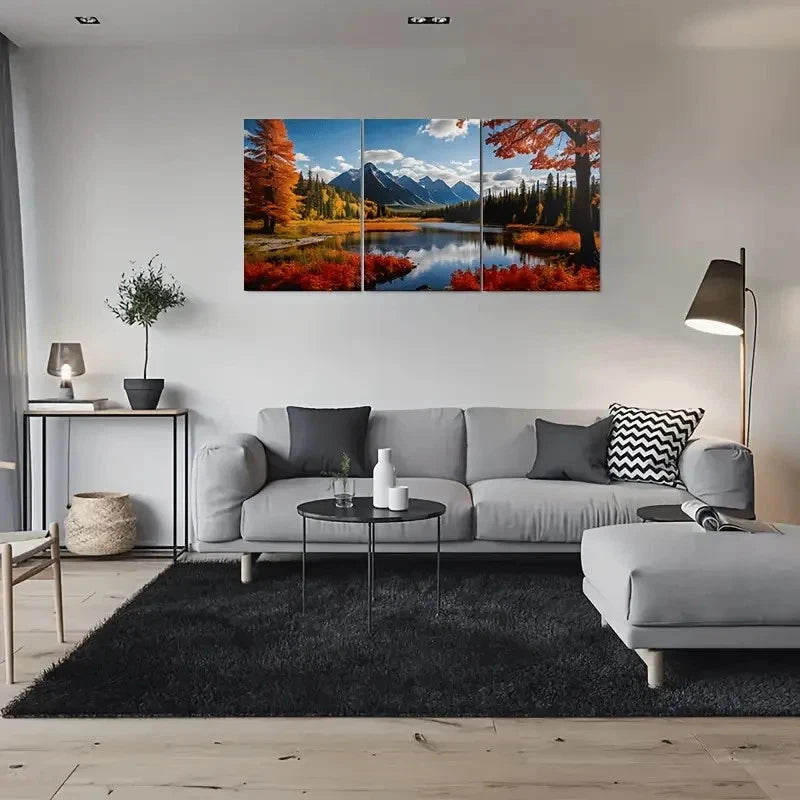3pcs Autumn Nature Scenery Clouds Metal Print Ready to Hang Art - Bella Home Decor