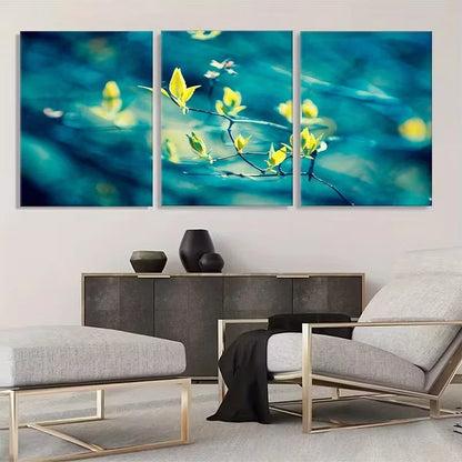 3pcs Vibrant Yellow Flower Decor Wall Art Set Canvas Framed 50x70cm - High Quality Print 100% Australian Made Wall Canvas Ready to Hang