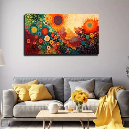 Abstract Bohemian Modern Dots Wall Art Canvas Office Home Room Framed 120x60cm