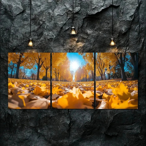 3pcs Vibrant Autumn Forest Nature Perfect Wall Art Canvas Unframed - High Quality Print 100% Australian Made Wall Canvas