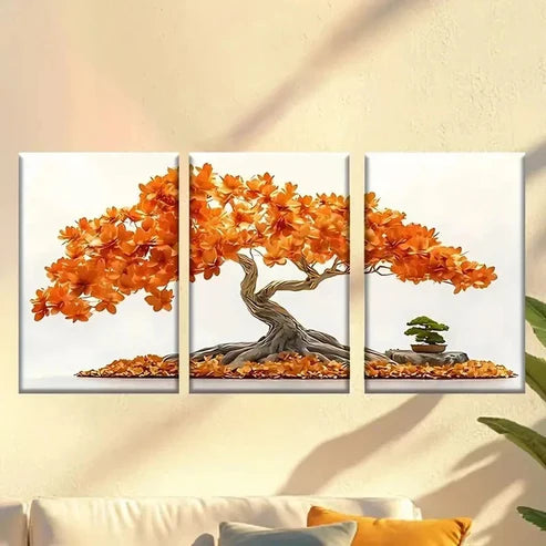 3pcs Bon Bon Tree with Leaves Wall Art Canvas Unframed – High Quality Print 100% Australian Made Wall Canvas - Bella Home Decor