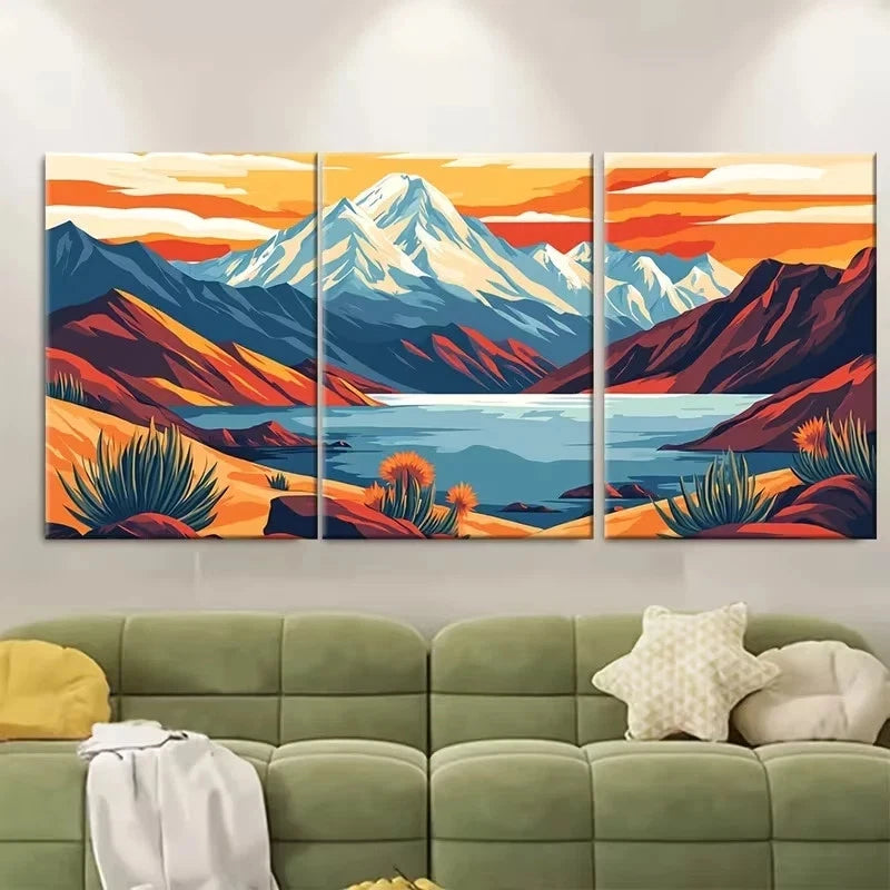 3pcs South America & Andes Mountain Scenery Wall Art Set Canvas Framed 40x60cm – High Quality Print 100% Australian Made Wall Canvas Ready to Hang