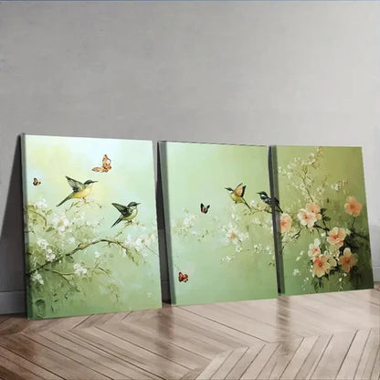 3pcs The Bird is on the Branch Painting Wall Art Set Canvas Unframed - High Quality Print 100% Australian Made Wall Canvas