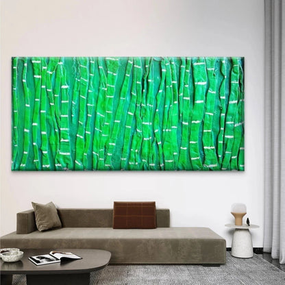 Abstract Green Textured PaintingWall Art Canvas Office Home Room Framed 120x60cm