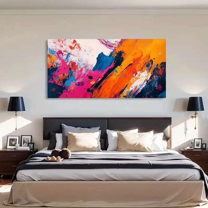 Modern Brushstroke Perfect Wall Art Canvas Office Home Room Framed 120x60cm