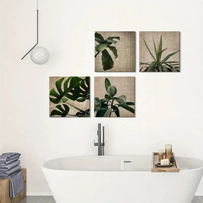 Share 4pcs Sage Green Botanical  Wall Art Canvas Framed