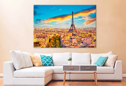 View On Paris At Summer Evening Wall Art Decor 100% Australian Made - Bella Home Decor