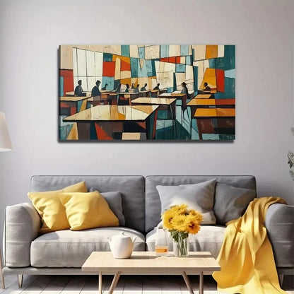 Classroom Scene Modern Wall Art Canvas Office Home Room Framed 120x60cm