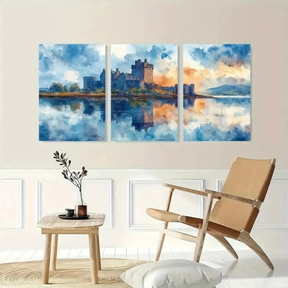 3pcs Dungaree Castle & Kinnara Castle Perfect Wall Art Set Canvas Framed 40x60cm - High Quality Print 100% Australian Made Wall Canvas Ready to Hang - Bella Home Decor