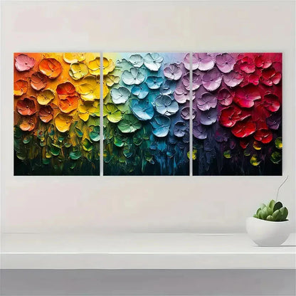 3pcs Colorful Palette Knife  GT   Wall Art Set Canvas Framed 60x90cm - High Quality Print 100% Australian Made Wall Canvas Ready to Hang - Bella Home Decor