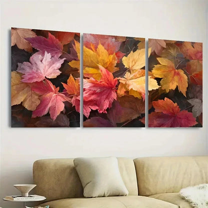 3pcs Vibrant Autumn Seasonal Wall Art Set Canvas Framed 60x90cm - High Quality Print 100% Australian Made Wall Canvas Ready to Hang - Bella Home Decor
