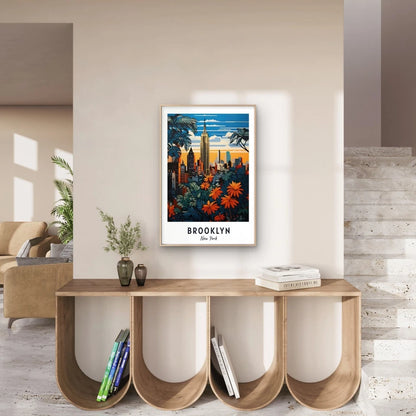 Brooklyn USA Painting Travel Poster Print Wall Art