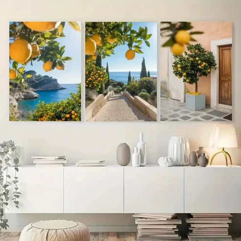 3pcs Lemon Tree Canvas Wall Art Canvas Unframed - High Quality Print 100% Australian Made Wall Canvas