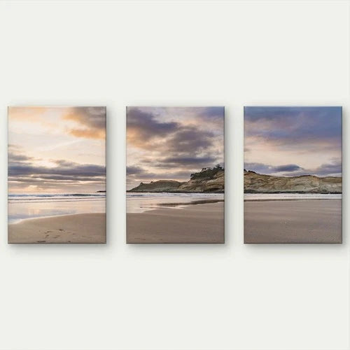 3pcs Coastal Sunset Beach Landscape Wall Art Set Canvas Framed 60x90cm - High Quality Print 100% Australian Made Wall Canvas Ready to Hang