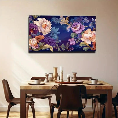 Vibrant Floral Décor Modern Wall Art Canvas Office Home Room Framed 120x60cm