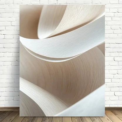 Beautiful Elegant White & Beige Swirl Design 40x60cm Metal Print Ready to Hang