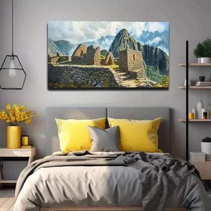 Mayan Civilization Ruins Wall Art Canvas Office Home Room Framed 120x60cm