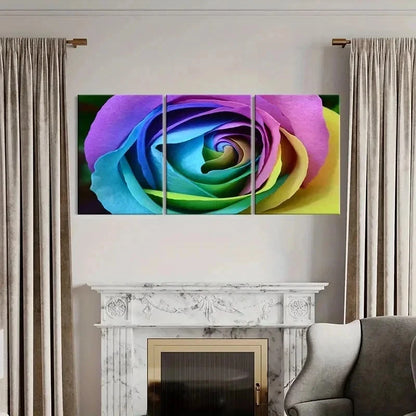3pcs Colorful Rose Bright Floral Deco Wall Art Set Canvas Framed 60x90cm - High Quality Print 100% Australian Made Wall Canvas Ready to Hang - Bella Home Decor