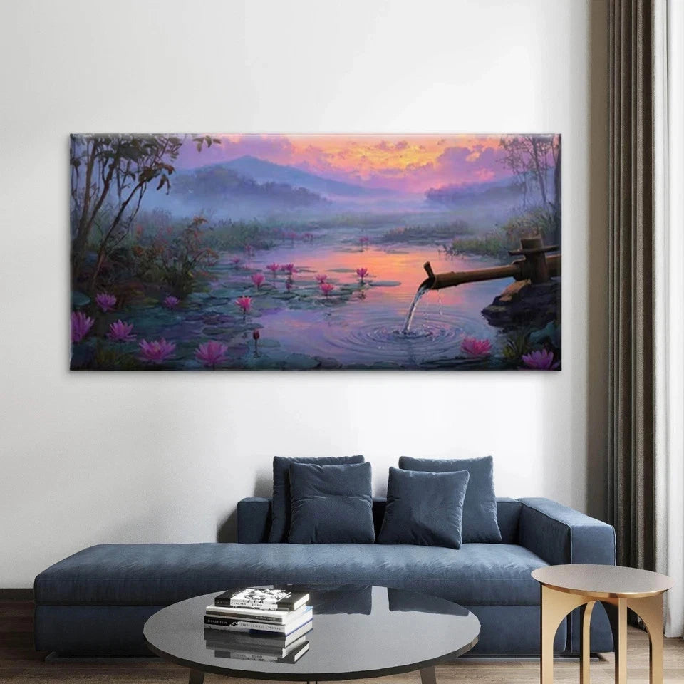 Japanese-Inspired Landscape Wall Art Canvas Office Home Room Framed 120x60cm