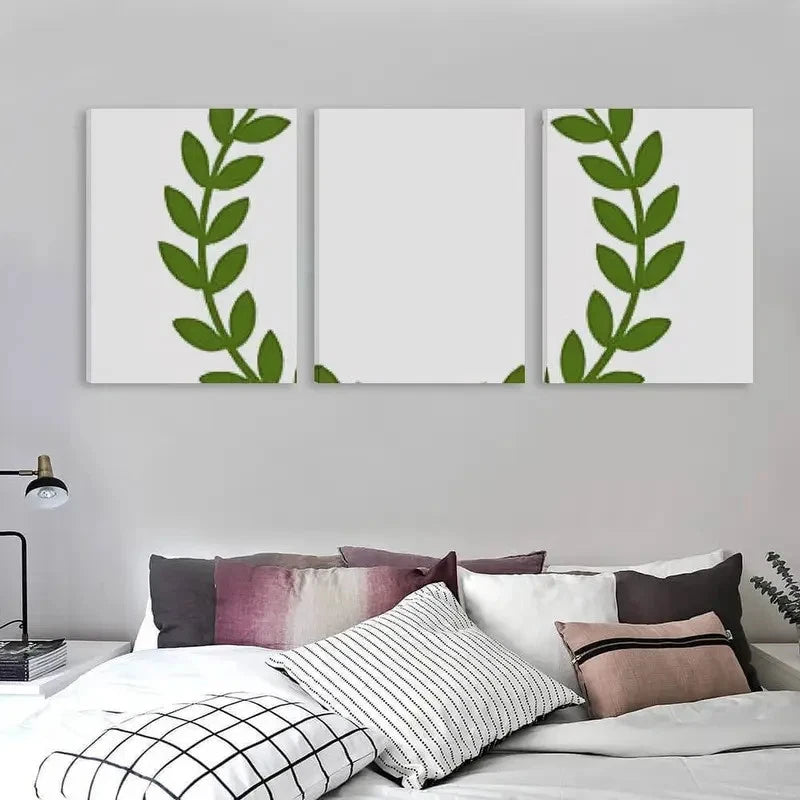 3pcs Graphic Design of Aan Olive Branch Wreath  Wall Art Set Canvas Framed 40x60cm - High Quality Print 100% Australian Made Wall Canvas Ready to Hang