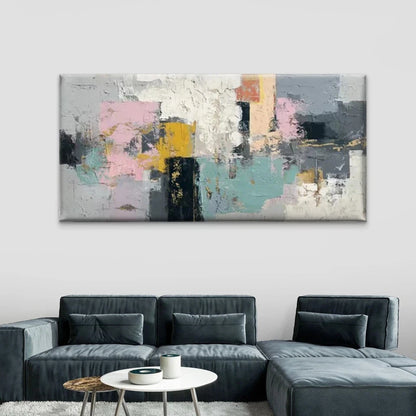Abstract Painting with Multicol Wall Art Canvas Office Home Room Framed 120x60cm