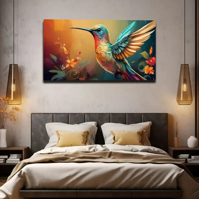 Colorful Floral Winter Wall Art Canvas Office Home Room Framed 120x60cm