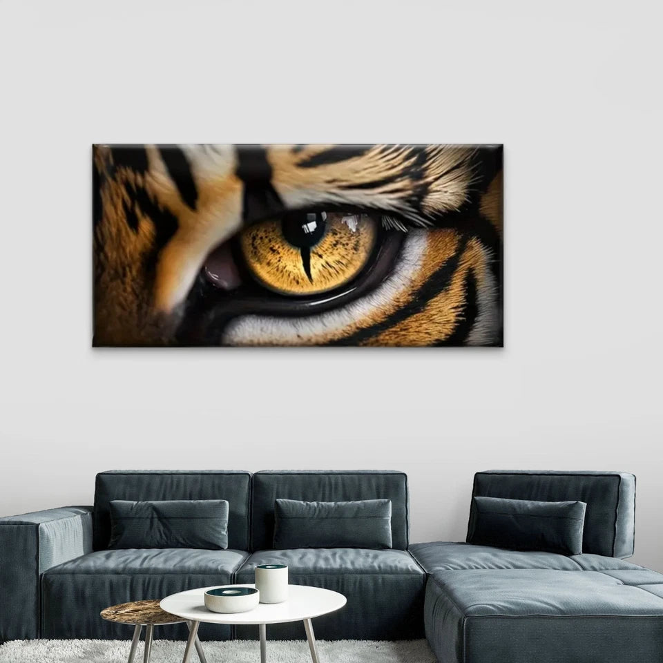 Eye Of The Tiger Perfect Wall Art Canvas Office Home Room Framed 120x60cm