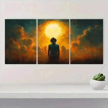 3pcs Sunburst Design Beauty S Wall Art Set Canvas Framed 60x90cm - High Quality Print 100% Australian Made Wall Canvas Ready to Hang
