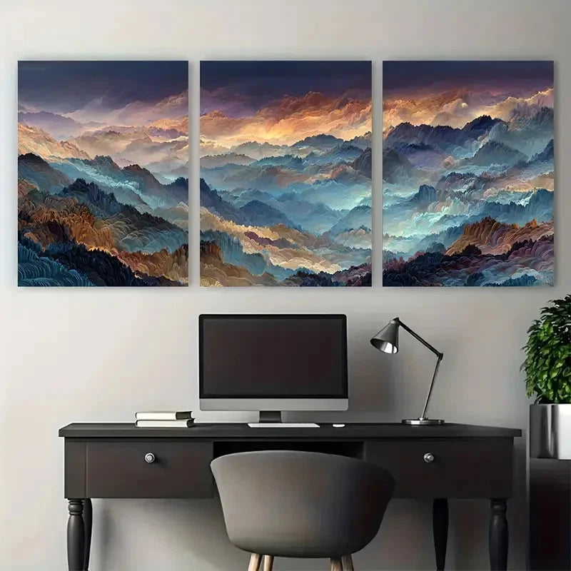 3pcs Colors Of The Dusk Nature Perfect Wall Art Set Canvas Framed 40x60cm - High Quality Print 100% Australian Made Wall Canvas Ready to Hang - Bella Home Decor