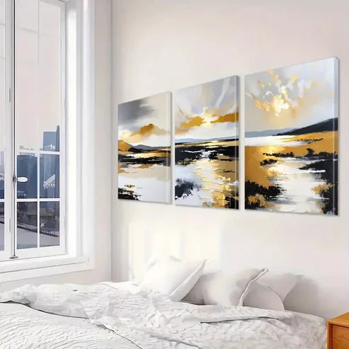 3pcs Modern Abstract Landscape Canvas Framed 60x90 cm - High Quality Print 100% Australian Made Wall Canvas Ready to Hang - Bella Home Decor