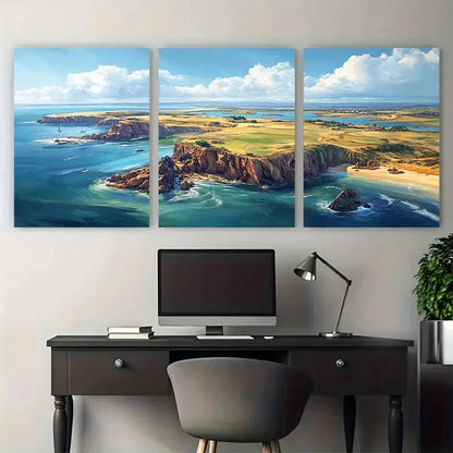 3pcs Phillip Island, Australia Wall Art Set Canvas Framed 60x90cm - High Quality Print 100% Australian Made Wall Canvas Ready to Hang