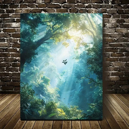 Cyberpunk Panda in Magical Forest Painting 40x60cm Metal Print Ready to Hang - Bella Home Decor