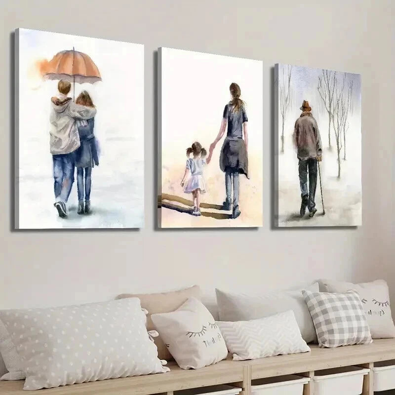 3pcs Couple Love Mother Daughter Perfect Wall Art Set Canvas Framed 50x70cm - High Quality Print 100% Australian Made Wall Canvas Ready to Hang - Bella Home Decor